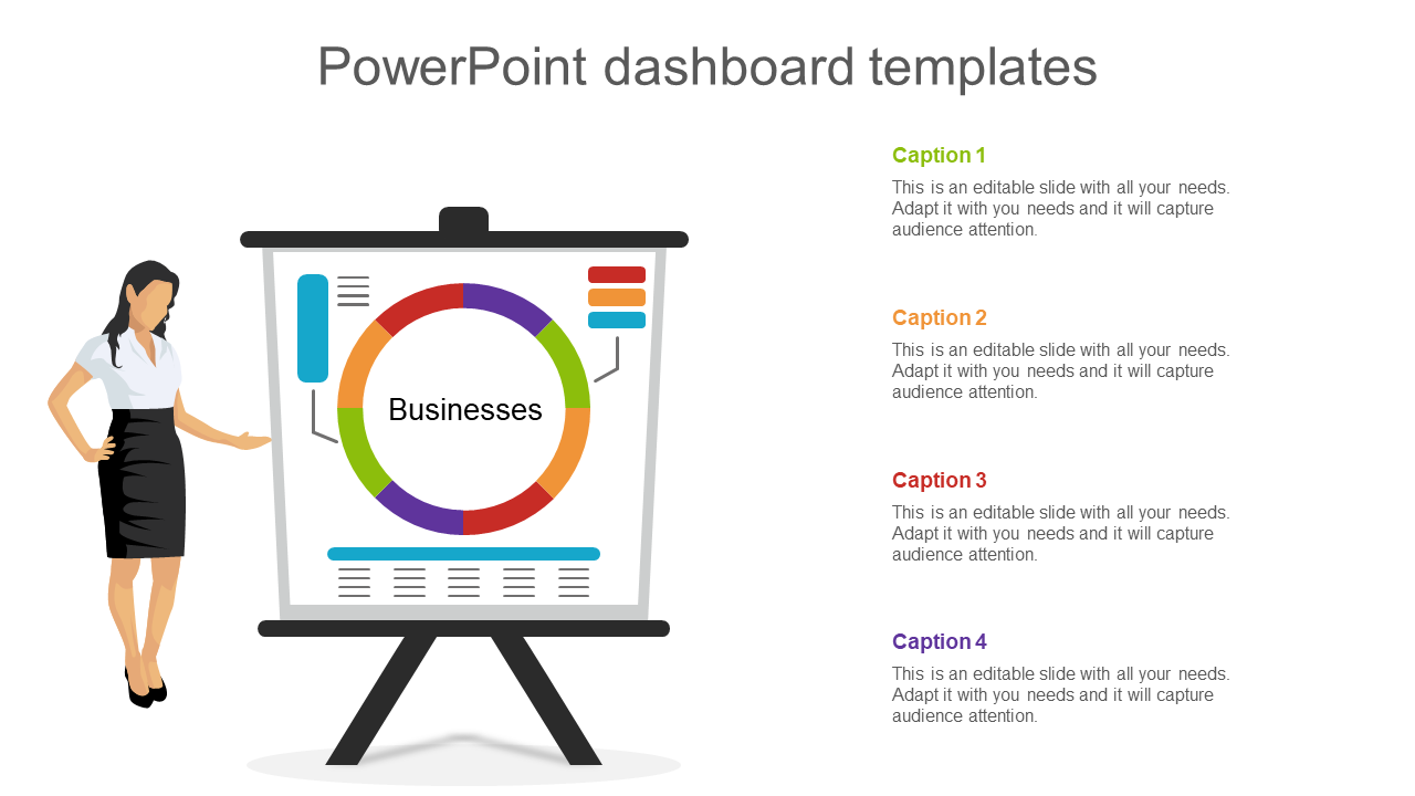 Get PowerPoint Dashboard Templates With Four Node